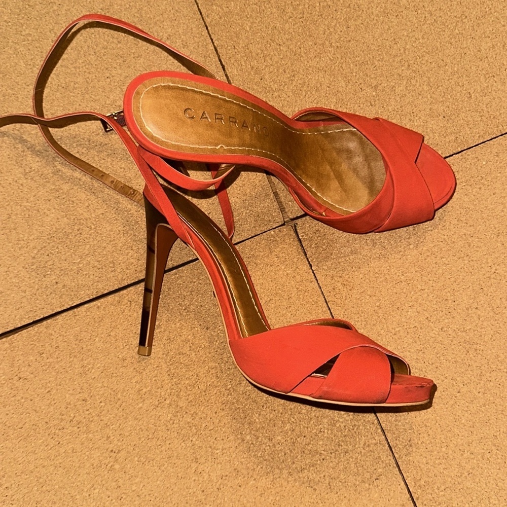 Carrano suede Leather Ankle Strap Sandal-Red